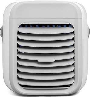 Portable Air Cooler and Fan - Rapid Cooling System - Cool Mist Spray Adjustable Vent - Rechargeable 2000 mAh Battery - Ideal for Home Office Work