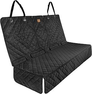Premium Waterproof Car Seat Cover/Protector for Dogs with Armrest Opening - Quilted, Scratch Proof and Non-Slip - Isofix-Compatible - 45 x 133cm (Black)