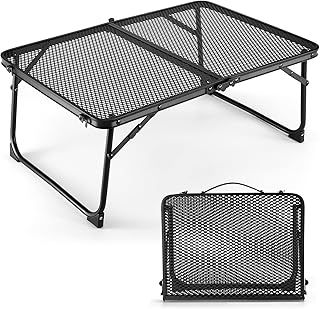 Odoland Portable Camping Table Ultralight Aluminum Folding Picnic Table Small Camp Table for Beach Hiking Backpacking Outdoor Indoor Picnic RV BBQ Black