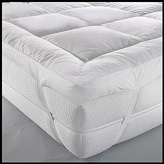 Hotel Quality Box Stitched Microfibre Mattress Topper 5cm Super soft Heavy Fill Orthopaedic Anti Allergy Quilted Mattress Topper (Small Double, 122cm x 190Cm x 5cm)