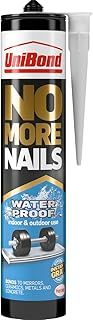 UniBond No More Nails Waterproof, Heavy-Duty Mounting Adhesive, Strong Glue for Mirrors, Wood, Ceramic, Metal etc., No Nails Instant Grab Adhesive Indoor & Outdoor, 1 x 450g Cartridge