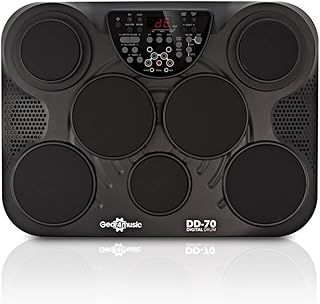 DD80 Portable Electric Drum Kit Set - Electronic Drums Pads with 7 Pads Pedals by Gear4music