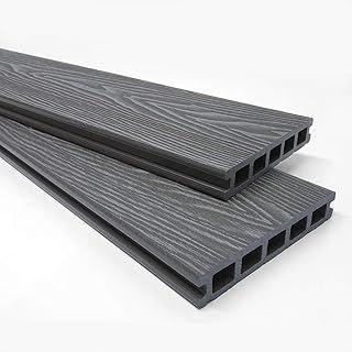 3.6m Composite WPC Decking - Deep Embossed Woodgrain Plastic Boards | 4 Colours Available | 50 sqm, 100 Boards, Slate Grey