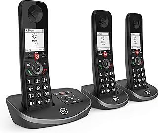 BT Advanced Cordless Landline House Phone with 100 Percent Nuisance Call Blocker, Digital Answering Machine, Trio Handset Pack