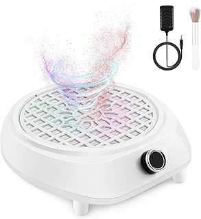 CORESLUX Nail Dust Collector, Upgrade Low Noise Nail Dust Machine, 130W Powerful Suction, Professional Dust Extractor with Reusable Filter, Dust Collector Nail Salon for Nail Studio & Home.