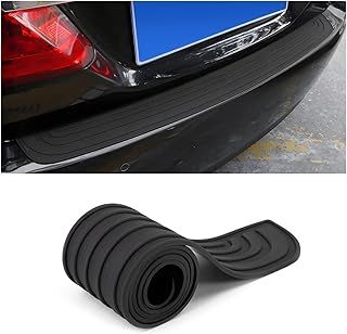 CGEAMDY Rear Bumper Guard Protector for Car, Universal Black Rubber Scratch-Resistant Non-Slip Trunk Door Protector for Most Cars, Car Exterior Accessories (Black/104x9CM)