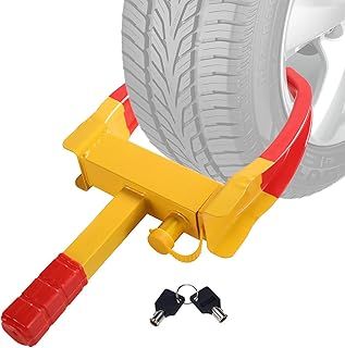 Wheel Clamp Lock, Heavy Duty Car Wheel Lock, Car Lock Fits 7-11" Width Tyres, Trailer Lock Car Security Anti Theft for Cars, Vans, Caravans, Boats, Trailers, Motorhome, 2 Keys