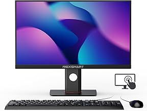 DREAMFYRE 23.8 Inch Desktop Computer All-in-One Touch Screen Core i7 8GB RAM 512GB SSD PC 1920x1080 FHD Free Height Adjustment Support Wi-FI Dual Band, BT 4.2, Black