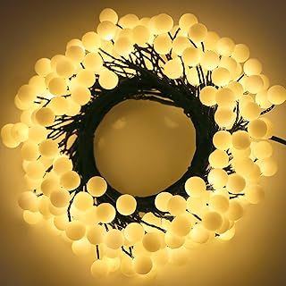 Qbis Cluster Fairy Lights - 240 Berry LED Christmas Lights on Black Wire, Warm White for Bedroom & Tree, Indoor or Outdoor - 4m Plug-in