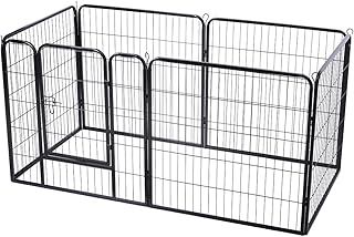 BUNNY BUSINESS Heavy Duty 6 Panel Puppy Play Pen/ Rabbit Enclosure, Medium, Gunmetal Grey