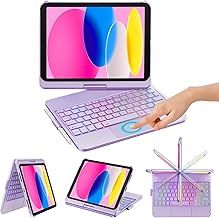 KBCASE Keyboard Case for iPad 10th Generation/A16 11th Generation Case with Keyboard 360° Rotatable Keyboard with Trackpad for iPad 10th 10.9" 2022/A16 11th Generation 11" 2025,7 Backlit,UK Layout