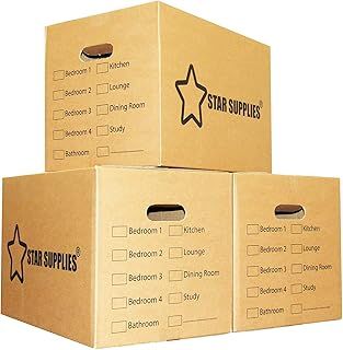 Cardboard Moving Storage Boxes Heavy Duty 42 Litre 18x12x10" Packing Moving Home Kit (20 Pack)
