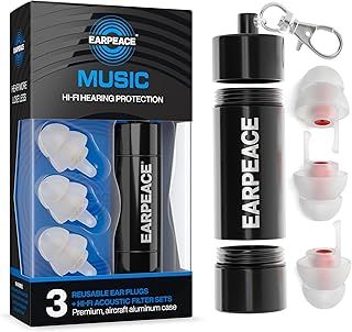 EarPeace High Fidelity Concert Ear Plugs - Hearing Protection Earplugs for Concerts, Festivals, and Loud Venues - 3 Levels of Noise Reduction - Noise Cancelling Ear Plugs Up To 26dB