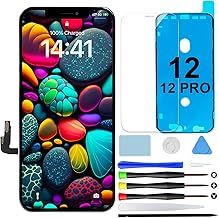 GOLDWANGWANG Screen Replacement for iPhone 12/12 Pro, 6.1'' LCD Display Front Panel Parts 3D Touch Digitizer Assembly with Repair Tools Kit and Screen Protector