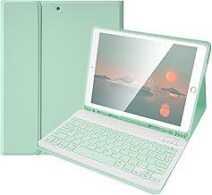 Lively Life Keyboard Case for iPad 6th/5th Generation, Pro 9.7 inch, Air 2/1 - Detachable Bluetooth Keyboard with Built-in Pencil Slot - Green