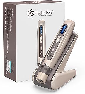 Microneedling Pen - Dr.pen Microneedling - Hydra.pen H5 Professional EMS Microneedle Pen with 2 Replacement Cartridges, 6 Speed Levels and 0-1mm Depth Adjustable (Gold)