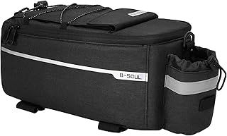Eidoct 10L Waterproof Bicycle Rear Pannier Bag with Insulated Storage Pouch and Shoulder Strap for Bike Rack - Reflective Commuter Bag (Black)