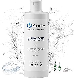 Kunphy Ultrasonic Jewellery Cleaner, Professional Ultrasonic Cleaner Fluid for Use in All Ultrasonic Cleaner Machines, Cleaning Agent Suitable for Cleaning Jewellery, Glasses etc, 120ML