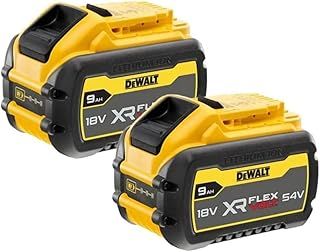 DEWALT DCB547 18v / 54v XR FLEXVOLT 9.0ah Battery DCB547-XJ-Twin Pack, 18 V, Yellow, Pack of 2