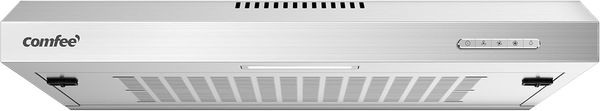 COMFEE' 60 cm Visor Cooker Hood SLIF17SS-60 LED Under Cabinet Hood Wall Mounted Extractor Fan Kitchen 600 mm Top Vented Range Hood - Stainless Steel