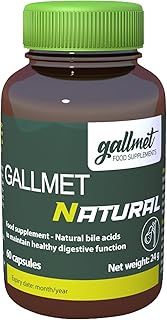 GALLMET Ox Bile 125mg Bile Salt Naturally Support After Gallstones Gallbladder Digestive Problems Fat Digestion - Ox Bile Capsules (60 Capsules, Bile Acid)