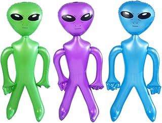 3 Packs Inflatable Alien Party Decoration Alien Props Inflate Toy Novelty Alien Halloween Decoration Alien Theme Party Supplies, 85cm