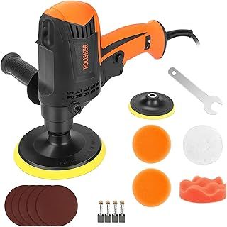 Buffer Polisher zerotop 980W Car Furniture Polishing Machines Portable Electric Polisher Kit Rotary Car Polishers and Buffers Machines with 850-3200 RPM, 6 Variable Speeds for Sanding Polishing
