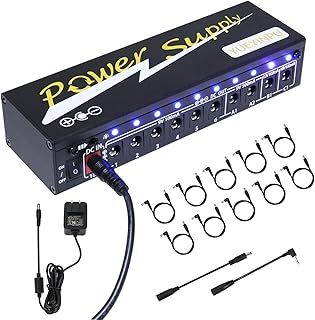 Tavsou Power Supply For Guitar Effect Pedal Board10 Isolated DC Output 9V/12V/18V With Separate Short-circuit Protection UK Plug