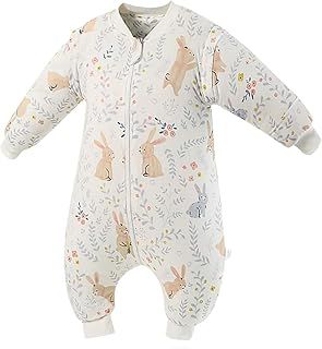 Baby Sleeping Bag Baby Sleep Sack Split Leg with Removable Sleeves,3.5 Tog Organic Cotton Sleeping Bag Various Sizes from 6 Months to 6 Years Old