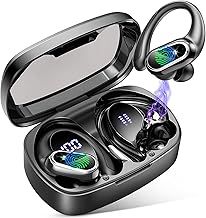 Wireless Earbuds, Bluetooth 5.3 Sport Headphones HiFi Stereo Noise Cancelling Earbuds with HD Mic, 50H Wireless Headphones Dual LED, In Ear Ear Buds with EarHooks, IP7 Bluetooth Earphones, Rose