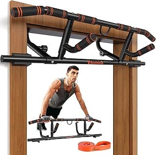 Sportneer Door Frame Pull up Bar Doorway Chin up Bar with Folding Handle Chin Up Bar for Strength Training for Upper Body Fitness Up to 200kg Capacity