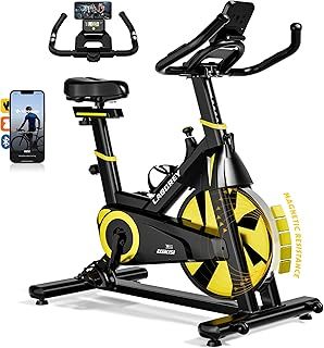 LABGREY Exercise Bike Indoor Cycling Bike Stationary Cycle Bike with Heart Rate Sensor & Comfortable Seat Cushion, Quiet Fitness Bike for Home Cardio Workout