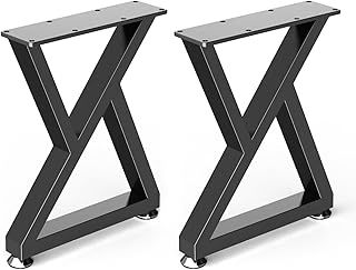 YheenLf Set of 2 Metal Coffee Table Legs, Heavy Duty Industrial DIY Furniture, Black Breakfast Bar Stand Bench Dining Desk Feet, Sturdy & Stable, Z-Type, 30×41.5cm
