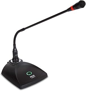 Pyle Desktop Gooseneck Wired Microphone System – Table-Mounted Condenser Mic with Pop Filter, XLR to 6.35mm Lead, Ideal for Karaoke, Meetings, Studio & Audio Recording