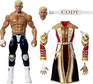 WWE Ultimate Edition Action Figure & Accessories, 6-inch Cody Rhodes Collectible Set, Swappable Heads & Hands, Entrance Gear & 30 Articulation Points, HVF89