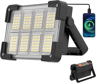 LED Rechargeable Work Light, Portable Floodlight with Power Bank, 4 Modes LED Rechargeable Spotlight, Waterproof Outdoor Emergency Security Light for Fishing, Hiking, Car Repairing