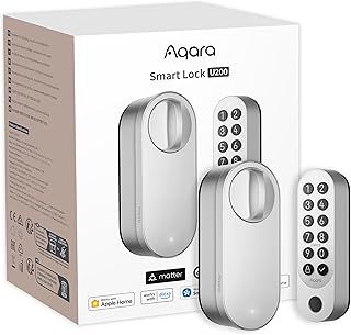 Aqara Smart Lock U200 (Fingerprint Keypad Included), Matter over Thread, Smart Door Lock with Apple Home Key and Rechargeable Battery, Supports Apple, Google Home, Alexa and SmartThings, Silver