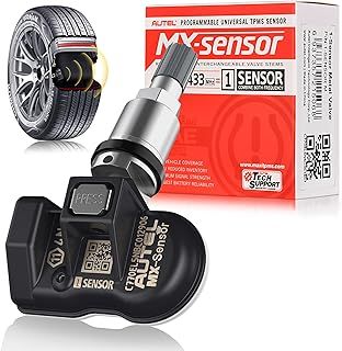 Autel TPMS MX Sensor 315MHz 433MHz Dual Frequency 1-Sensor, OEM Quality Universal Tire Sensor, 100% Programmable with Autel TS408S TS501 TS508 TS508WF MK808S-TS MS906TS (1PCS Press-in Metal Valve)