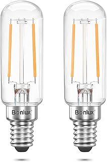 Bonlux 4W LED Cooker Hood Light Bulb, Extractor Fan Bulb, Oven Hood Bulbs 40W Hob Bulbs Replacement T25 Tubular Filament SES Small Screw Cooker Hood Oven Appliance Lamp, Warm White 2700K (2-Pack)