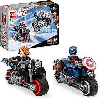 LEGO Marvel Black Widow & Captain America Motorcycles, Avengers Age of Ultron Set with 2 Superhero Motorbike Toys for Kids, Boys, Girls Aged 6 and Up 76260