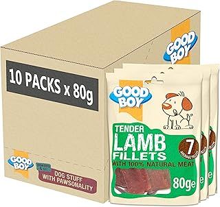 Good Boy - Tender Lamb Fillets - Dog Treats - Made with Natural Lamb Meat - 80 g ℮ - Low Fat Dog Treats - Case of 10