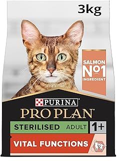 PRO PLAN® Adult 1+ STERILISED VITAL FUNCTIONS Rich in Salmon Dry Cat Food 3kg, For Neutered Cats