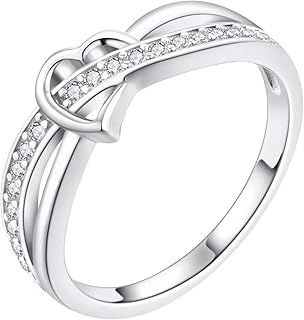 starchenie Infinity Heart Promise Ring for Women 925 Sterling Silver White Gold Plated Ring