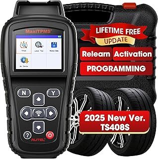 Autel MaxiTPMS TS408S Tyre Pressure Monitoring System Tool for TPMS Reset, Activate/Relearn 99% OEM & Universal 315/433 Sensors, Program Autel MX-Sersors (315/433MHz), Clear TPMS DTCs