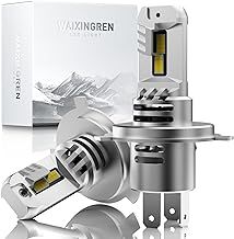 WAIXINGREN H4 Led Headlight Bulbs, 60W 26000LM 400% Ultra Brightness with Fan, 6500K White with High-Efficiency Cooling System, Canbus Ready, Plug and Play, Pack of 2 (H4/9003/HB2)