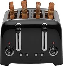Dualit 4 Slice Lite Toaster | 2kW Toasts 120 Slices an Hour | Polished with High Gloss Black Trim | Bagel & Defrost Settings | 36 mm Wide Slots | 46205