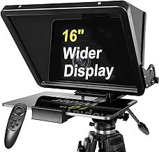 16" Autocue Teleprompter, Suitable for Large Tablets and Pad, Accommodate DSLR and Camcorders, 70/30 Split Beam Glass, Aluminum Alloy Body, Indoor and Outdoor Video Recording, Come with a packbag…