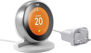 Stand with Power Cable and Adapter for Google Nest Learning Thermostat 3rd Generation (White)