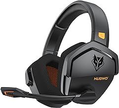 NUBWO Gaming Headset, 2.4GHz Wireless Gaming Headphone for PS4, PS5, PC, NS, 5.3 Bluetooth Headphone with 100Hr Battery, Flip Noise Canceling Microphone, 3.5mm Wired Mode for Xbox Series - Orange