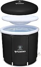 Portable Ice Bath with Dome Lid,Ice Bath Tub for Cold Water Therapy, and Athletes, 370 Litre Cold Plunge Tub with Thermo Lid, Protective Cover and Thermometer